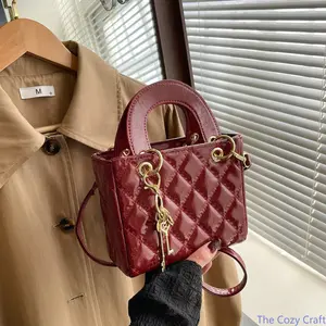 Quilted Square Handbag For Women Trendy Elegant Textured Satchel Purse Top Handle Shoulder Crossbody Bag Minimalist Stylish Design Casual Daily Commute Work Shopping Versatile Ladies Messenger Bag