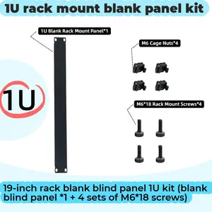 19 Inch Rackmount Panel Kit, M6-18 Screw Compatible Installation, Ideal for Server Racks Network Cabinets Audio Studios Aviation Cases