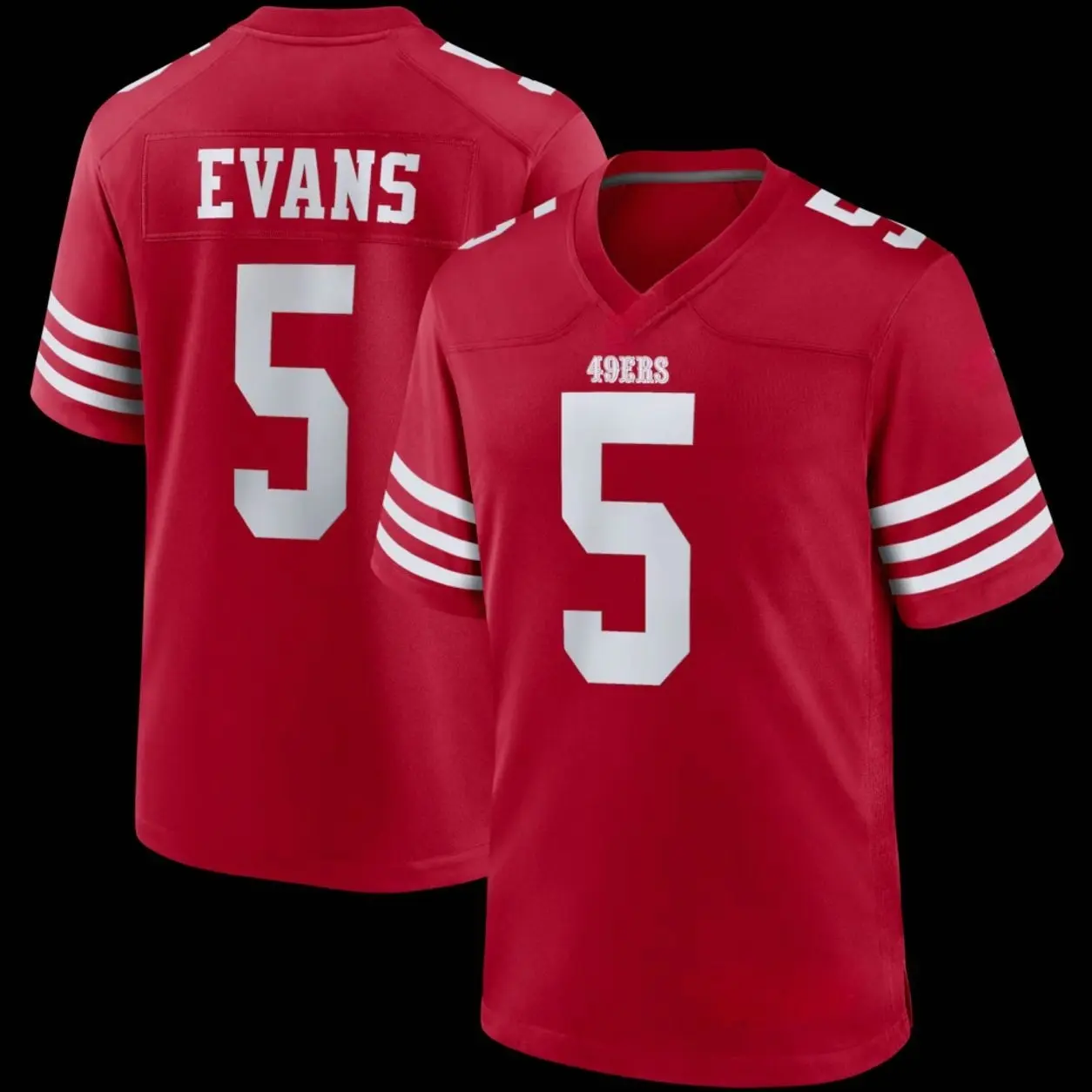 Unisex Football inspired by Evans 5 San Francisco  Game Jersey - Scarlet
