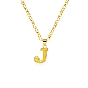 Dainty 14K Gold Plated Women's Men's Initial Pendant Necklace,  Gothic 26 Letter Pendant Necklace, A-Z Figaro Paperclip Chain with Extension Accessory, Christmas Decoration Jewelry