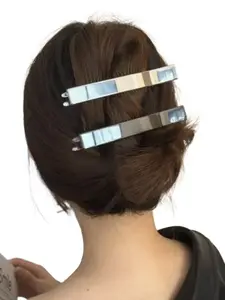 Elegant Metal Hair Clip for Women, New High-End Bun Accessory, Large Straight Clip, Casual Business Style, Eye-Catching