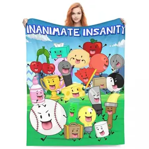 Object Cartoon Style Flannel Throw Blanket, Warm Soft Comfortable Plush Fleece for Home Decor Picnic Sofa Bedspread Bed Cover, Kids Blanket, Adult Blanket