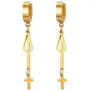 Men's Earrings Cross Pattern Pendientes Hombre Stainless Steel Earring For Women Chram Gift For Friend Orecchini Uomo