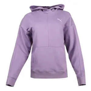 PUMA Womens Her Long Sleeve Pull Over Hoodie Casual Outerwear Casual - Purple