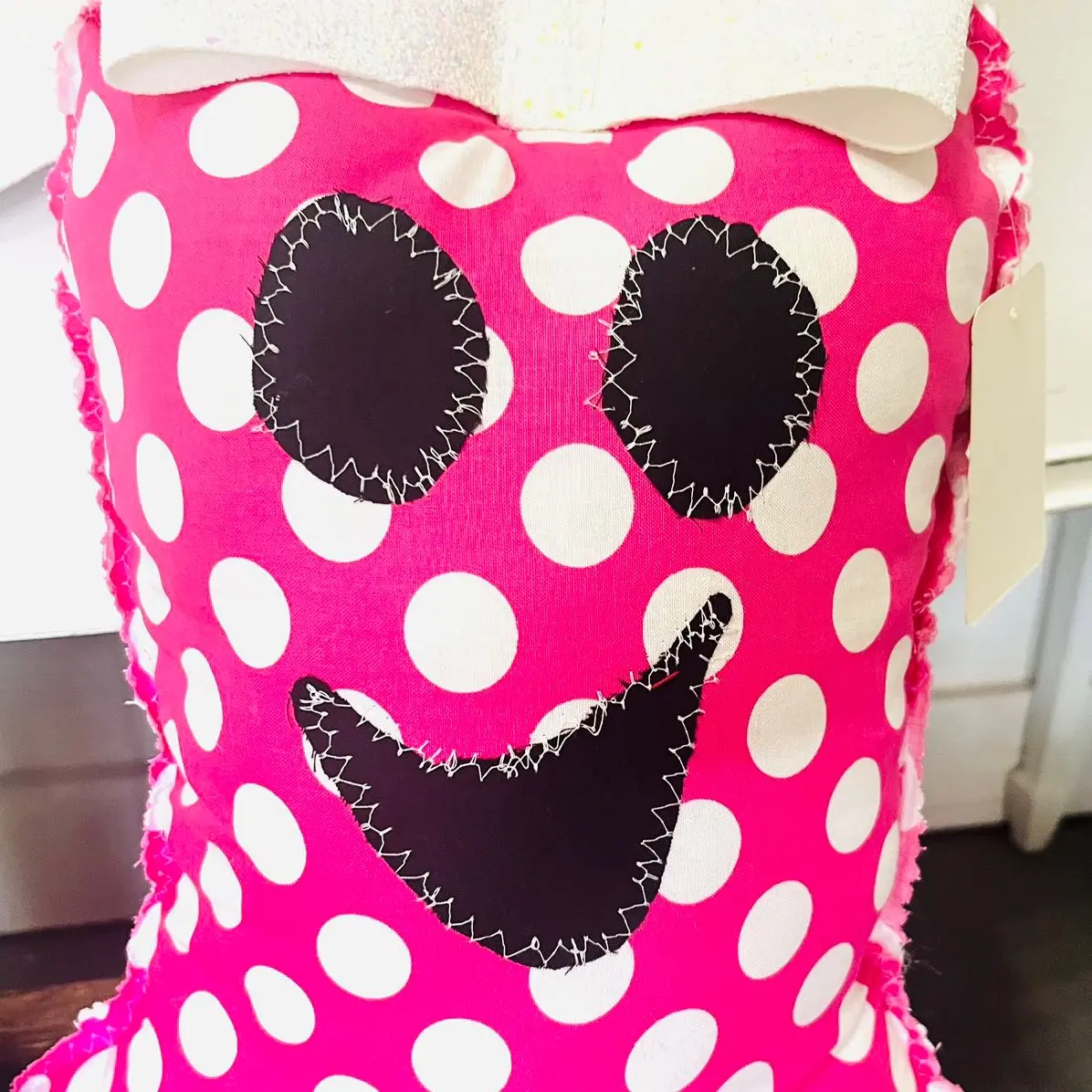 Viral Pink Polka Dot Large Ghost Pillow