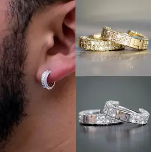 UJ hip-hop fashion earrings, unsiex hoop Thick Studs Men Jewelry