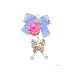 Honeybee Butterfly Garden Bag Charm /  Floral Coquette Honeybee Bag Charms/ Adjustable & Removable Charms Bag Accessory / Fashion Accessory