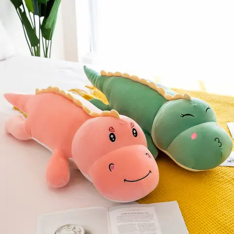 Snowolf Soft Stuffed Figure Cotton-Fill Body Pillow - Huggable Stuffed Animal, Animal Character Toy, Fluffs Up After Rubbing, 31.5in/35.4in/47in Dinosaur/Pink Unicorn, Bed Decor, Birthday Gifts (Pink, Green)