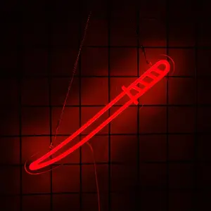Katana Neon Sign, Light Up Katana LED Sword, LED Signs for Wall Decor, Gamer Room Decor for Boys Man Cave Decor, Perfect Teenage Boy Gifts Halloween Christmas Gifts