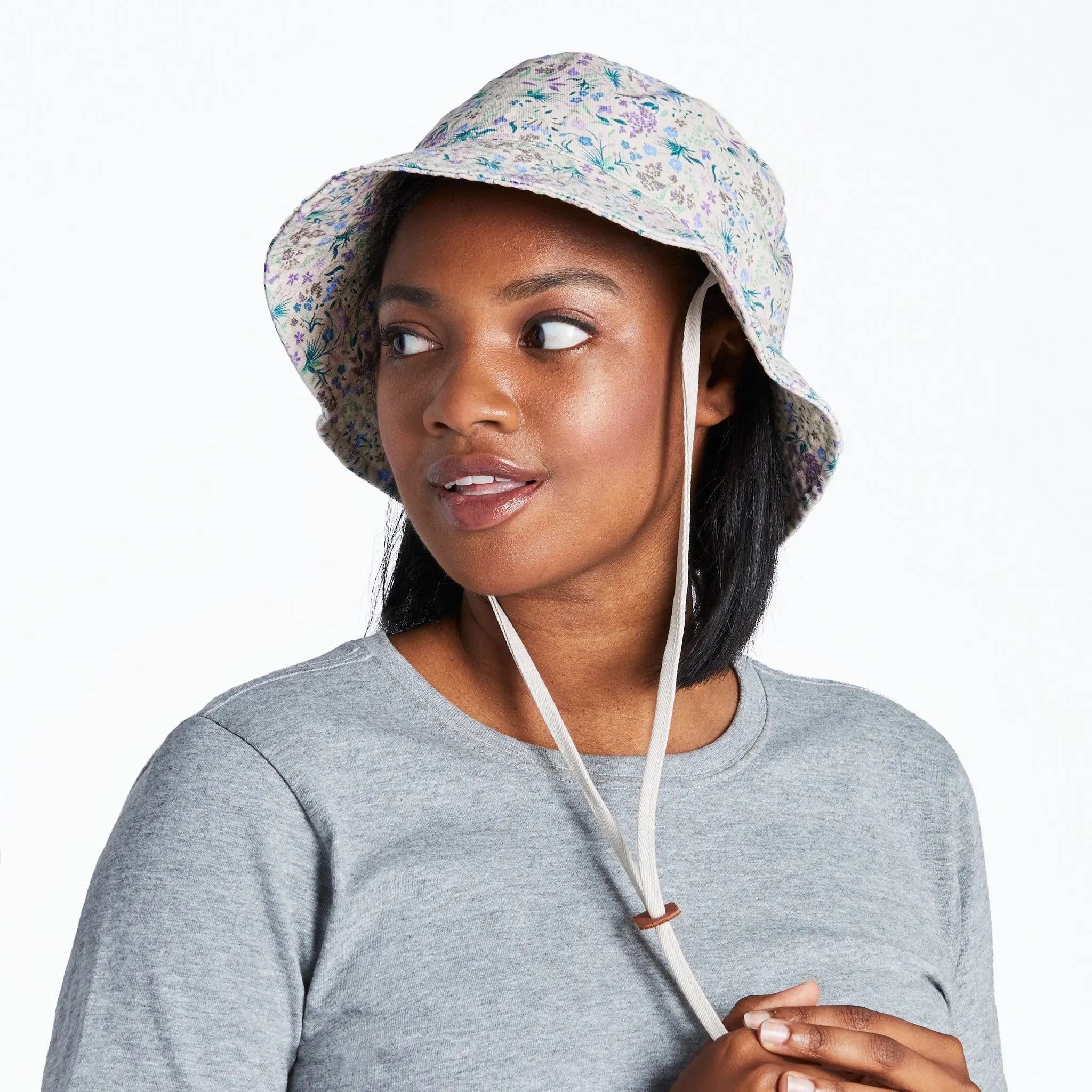 Adult Unisex Botanical Butterfly Pattern Bucket Hat