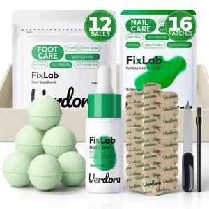 Fungal Nail Soak & Care Kit,8 - Hour Overnight Solution for Healthy Nails, with Tea Tree Oil & Oregano Oil, Nighttime Nail Repair for Damaged, Repair forDiscolored Nails, All-in-One Kit: Spray, Nail Oil, Fungal Nail Patches, File & Brush