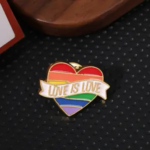 LGBTQ+ Rainbow Love is love heart Enamel Pin - Pride Pin with Enamel Design, Rainbow Symbol, Durable and Long-Lasting Accessory