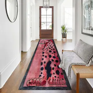 Rose Color Body Leopard Print Rug, Animal Print Rug, Living Room Bedroom Kitchen Mat, Office Floor Carpet, Home Decor Indoor Decoration Supplies