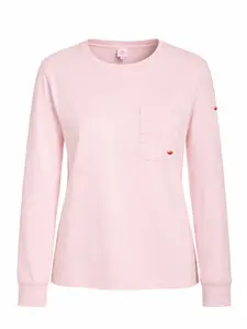 Women's Work Wear FR Pullover Shirt with Pocket, Fitted Basic Long Sleeve Breathable Fabric