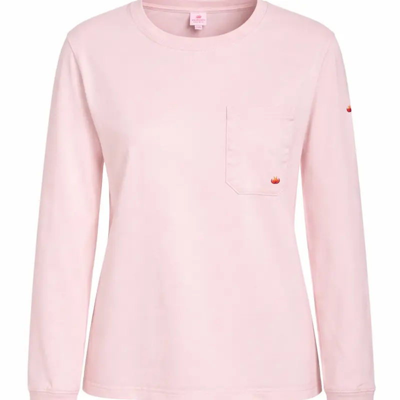Women's FR Work Wear Fitted Long Sleeve Top - Crew Neck, Adjustable, Lightweight, Stretchy, Comfortable, Breathable Fabric, 1 Pocket, All Seasons