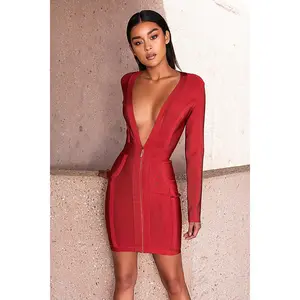 Maeve Deep V Neck Plunge Dress