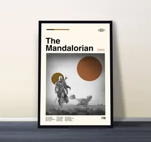 The Mandalorian Movie, The Mandalorian Print, Retro Movie Poster, Vintage Poster, Retro Poster, Minimalist Art, Modern Art, Wall Decor