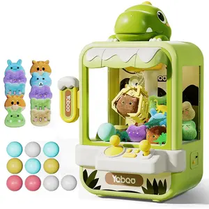 Dinosaur Claw Machine for Kids Electronic Arcade Game Machine with Music Doll Prize Dispenser Mini Vending Machine Boys Birthday Toys Gifts Christmas Pretend Play Set