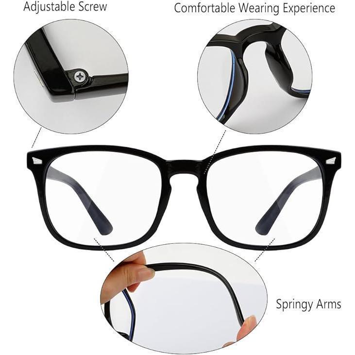2025 [Computer Square-framed Glasses] Computer TV Phones Glasses Fashion Glasses For Men Women,Clear Gaming Glasses Lenses blue light glasses