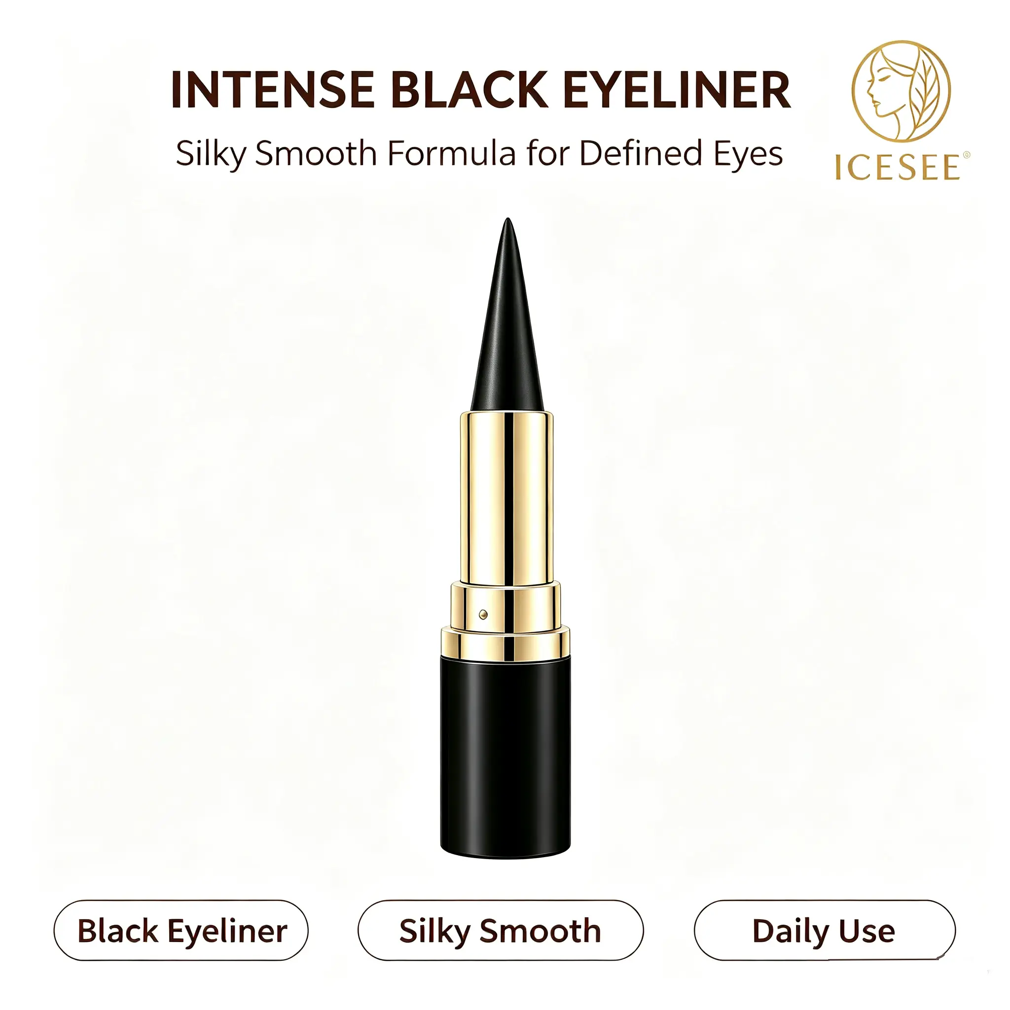 Lightly Gel Eyeliner, Quick DryingEyeliner, Easy To Apply for Eye Makeup Professional Daily Makeup Accessories, TheEffect Varies According To Skin Tone, Need ToSet Makeup To Prevent Smudge