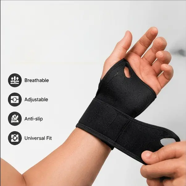 Matte Black Compression Wristband - Versatile, Breathable Wrist Accessories, Adjustable Wristband for Injury Prevention, Sports Protection & Anti-Injury Protective Gear, Stable Non-Tight Support for Daily Sports, Elastic Wristbands