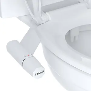 Ultra-Slim Bidet Attachment for Toilet, Non-electric Dual Nozzle (Frontal & Rear Wash) Hygienic Bidet Toilet, Adjustable Water Pressure with Fresh Water Bidet Toilet Attachment, White non-electric dual