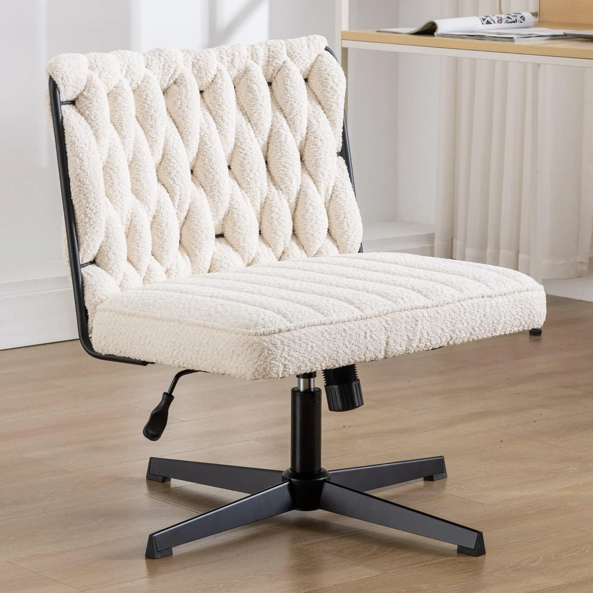 Aldano Design Teddy Brouce Office Chair Computer Desk Chair Adjustable Height 360 Swivel Chair for Living Room, Bedroom, Study Room (White)