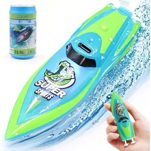 Mini Remote Control Boat RC Boat 2.4Ghz 360 Rotating LED Light bulitin Rechargeable Battery Pool BathtubToys Remote Control Boats for Kids 812 Years Birthday Gift Green