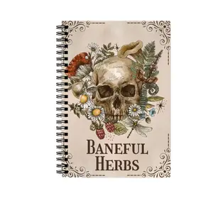 Gothic Skull & Mushroom Magic Notebook, Poison Ivy Witchcraft Journal, Ideal for Spell Notes & Rituals, Mystical Diary Book