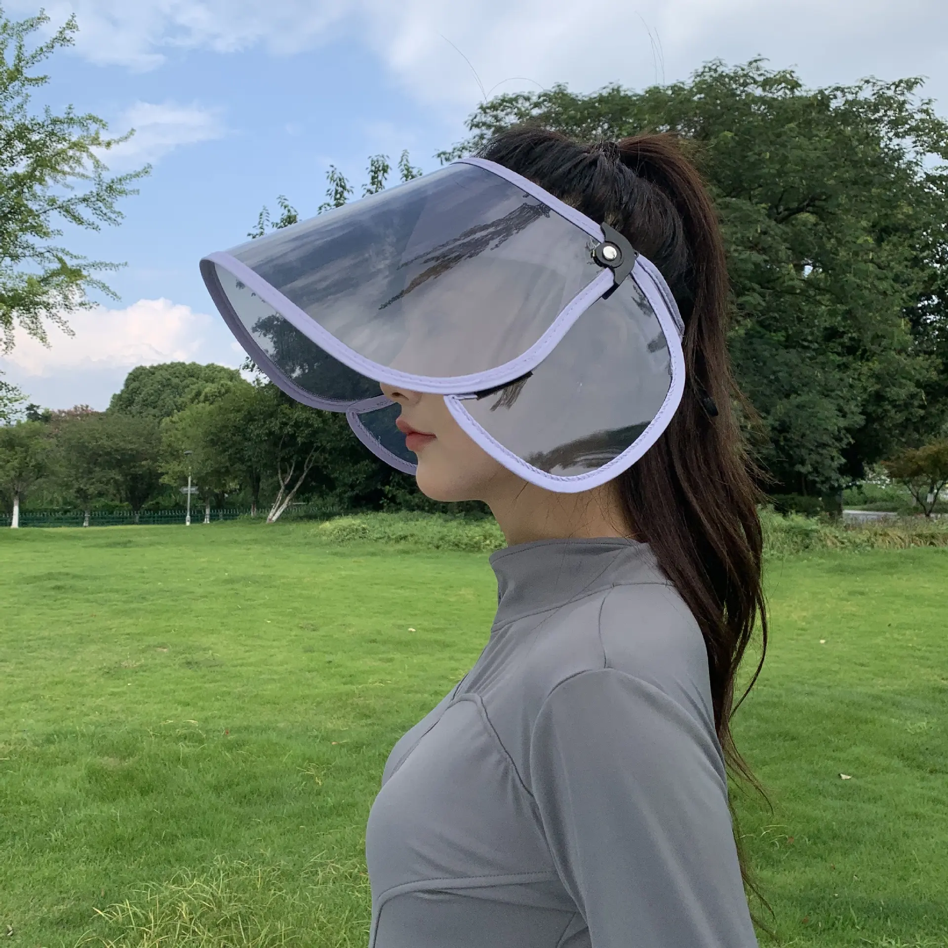 Summer Sun Protection Face Mask for Women Retractable Full-Face Sun Hat Open Top Ideal for Electric Bike Riding Fashionable Versatile Outdoor Accessory UV Protection