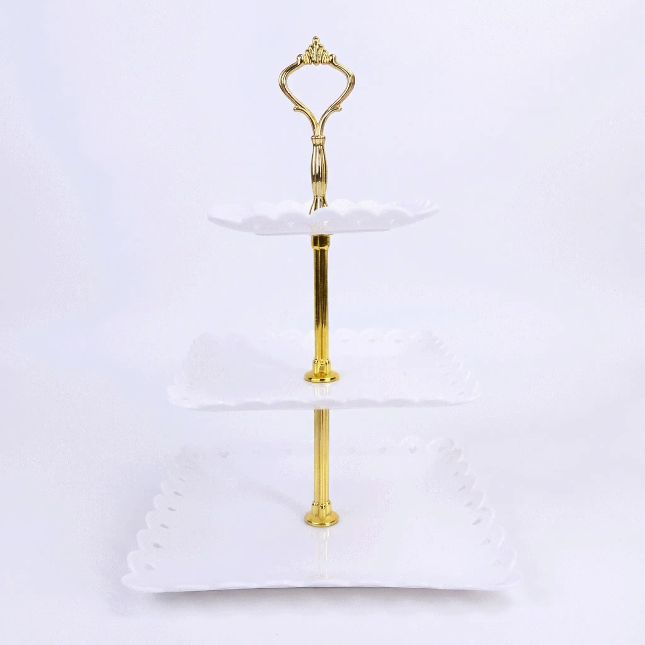 Sebastian CADIA 3-Tier Acrylic Cupcake Stand - Collapsible Portable White Cupcake Serving Tower with Topper, Home Supplies for Party Cake Stands & Festive Cake Decorating Supplies