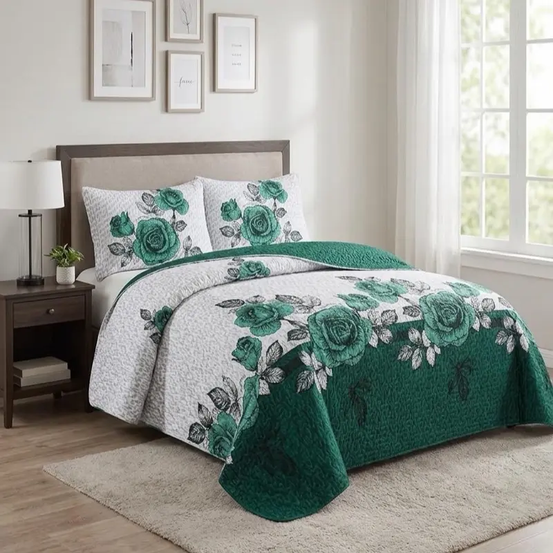 4-Piece Bedspread Set, All-Season Soft Bedding for Bedroom, Easy-Care Home Decor