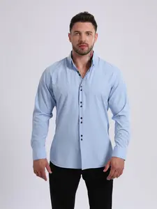 Men's Luxury Button-Down Long Sleeve Shirt, Wrinkle-Resistant, Loose Fit, Casual Style, Suitable for Business, Office, Weddings, Daily Wear
