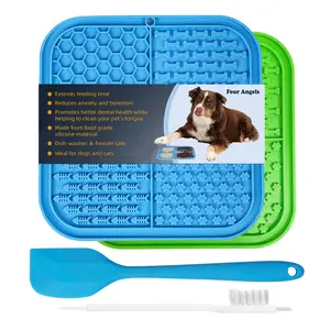 2PCS Lick Mat for Dogs and Cats,Dog Lick Mat with Suction Cups, Pet Food Mats and Slow Feeder Cat Bowl for Dog Anxiety Relief Pet Enrichment Toys, for Bathing Station and Cat Grooming-MSD silicone