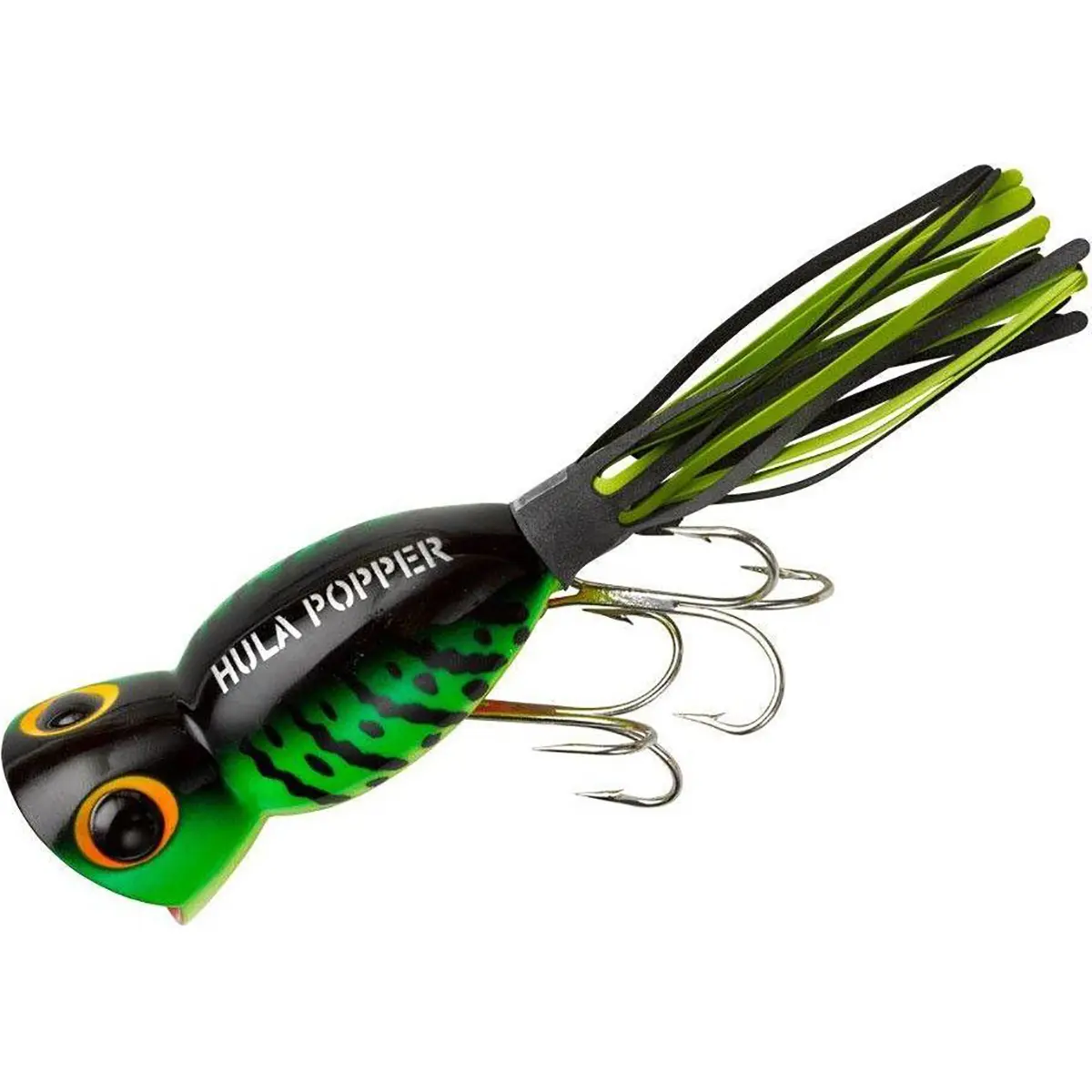 Arbogast Hula Popper 3/8 oz Fishing Lure - Fire Tiger, Bass Fishing Lures for Largemouth Bass, Largemouth Bass Fishing