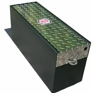 23" Smooth Aluminum Battery Lock Box- Diamond Plate Lid