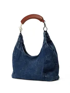 Women's Casual Denim Crossbody Bag, Plain Design Handbag for Daily Use, Perfect for Shopping and Everyday Wear, Denim Shoulder Bag