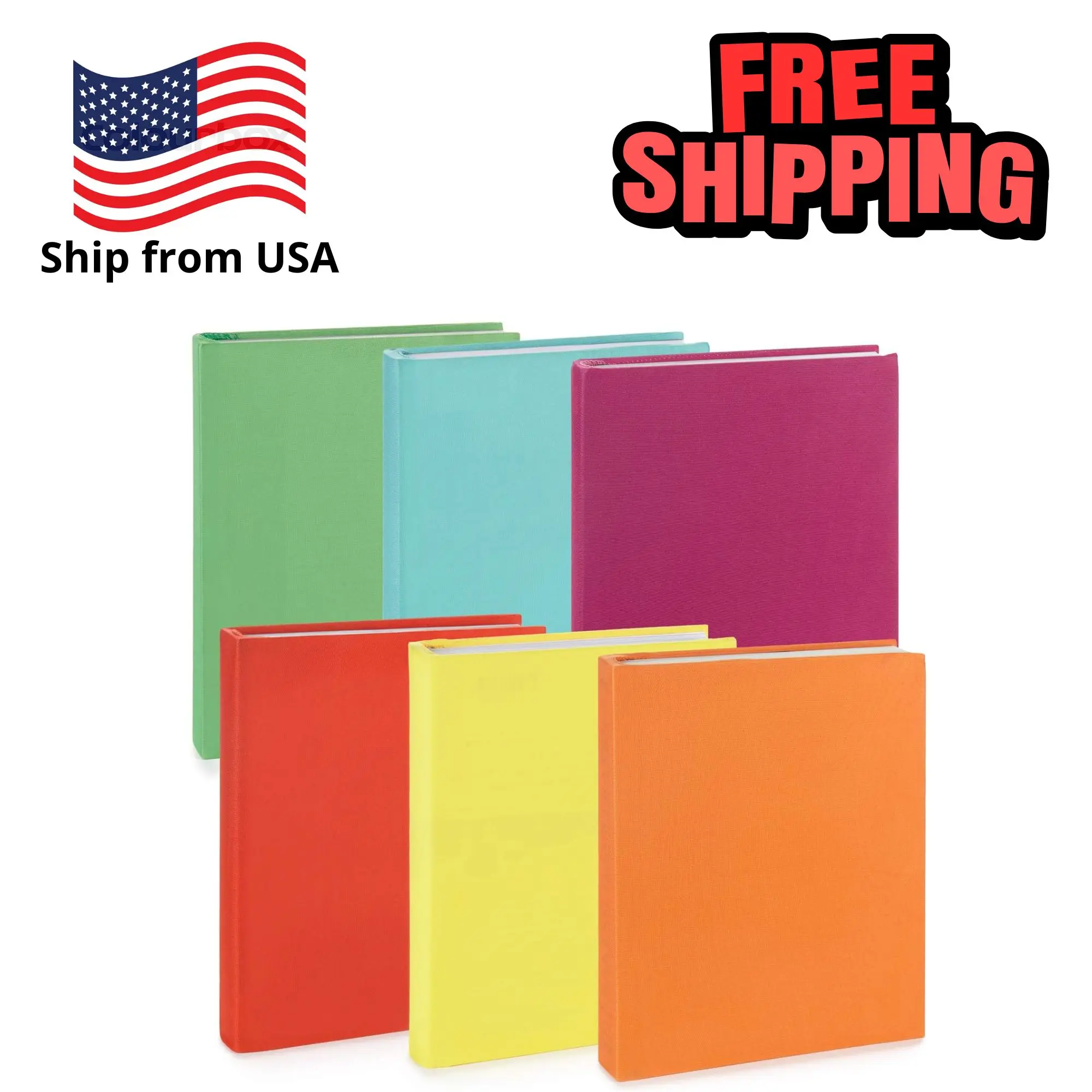 6 Stretchable Book Covers for Hardcover, Colorful Fabric Book Cover