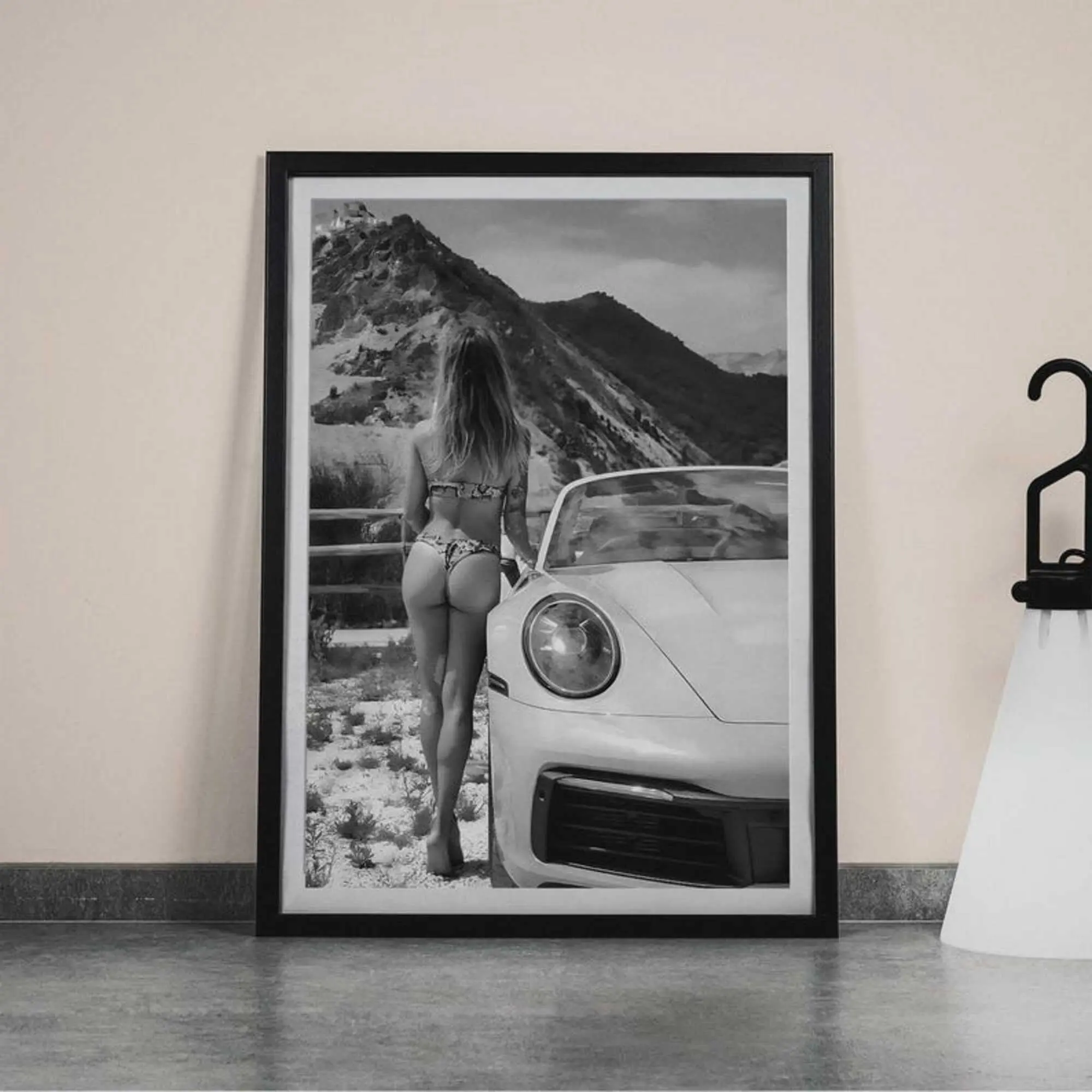 [Sale up to 50%] Black and White Fashion Graphic Photo Poster with Bikini-Clad Woman, High-Res Luster Paper, Fade-Resistant Print, Modern Home Decor Items, Wall Art Room Display, Decoration Items