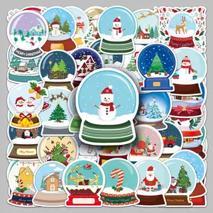 51PCS Christmas Crystal Ball Series Stickers, Suitable for Faith-based Designs Such As Scrapbooks, Diaries, Laptops, Water Bottles, Cars, Etc., Car Decorative Sticker, As Gifts with Positive Messages