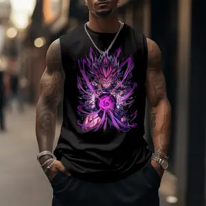 Anime 90s Graphic Sleeveless Tank Tops Men Vest Streetwear Outfits Men Vacation Outfits Sleeveless Shirt