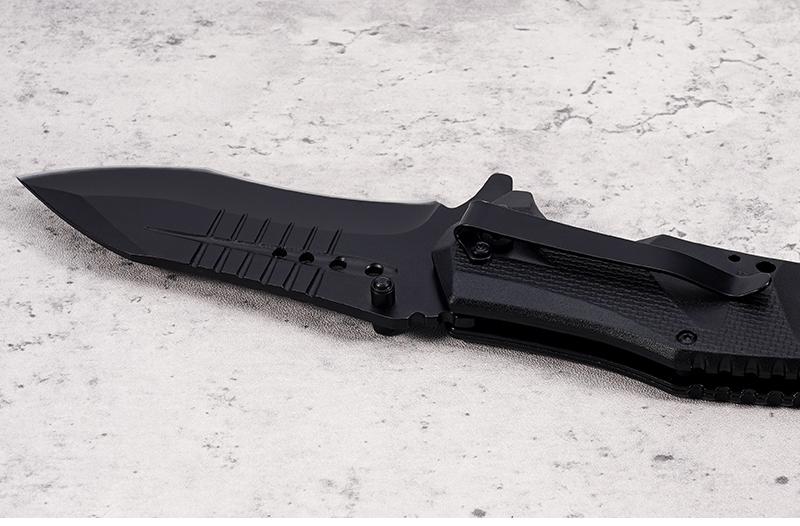 EDC multifunctional tactical outdoor folding knife with a G10 ergonomic handle; convenient pocket/belt clip for easy carry; outdoor cutting tool designed specifically for climbing and fishing; an essential item for camping and hiking.