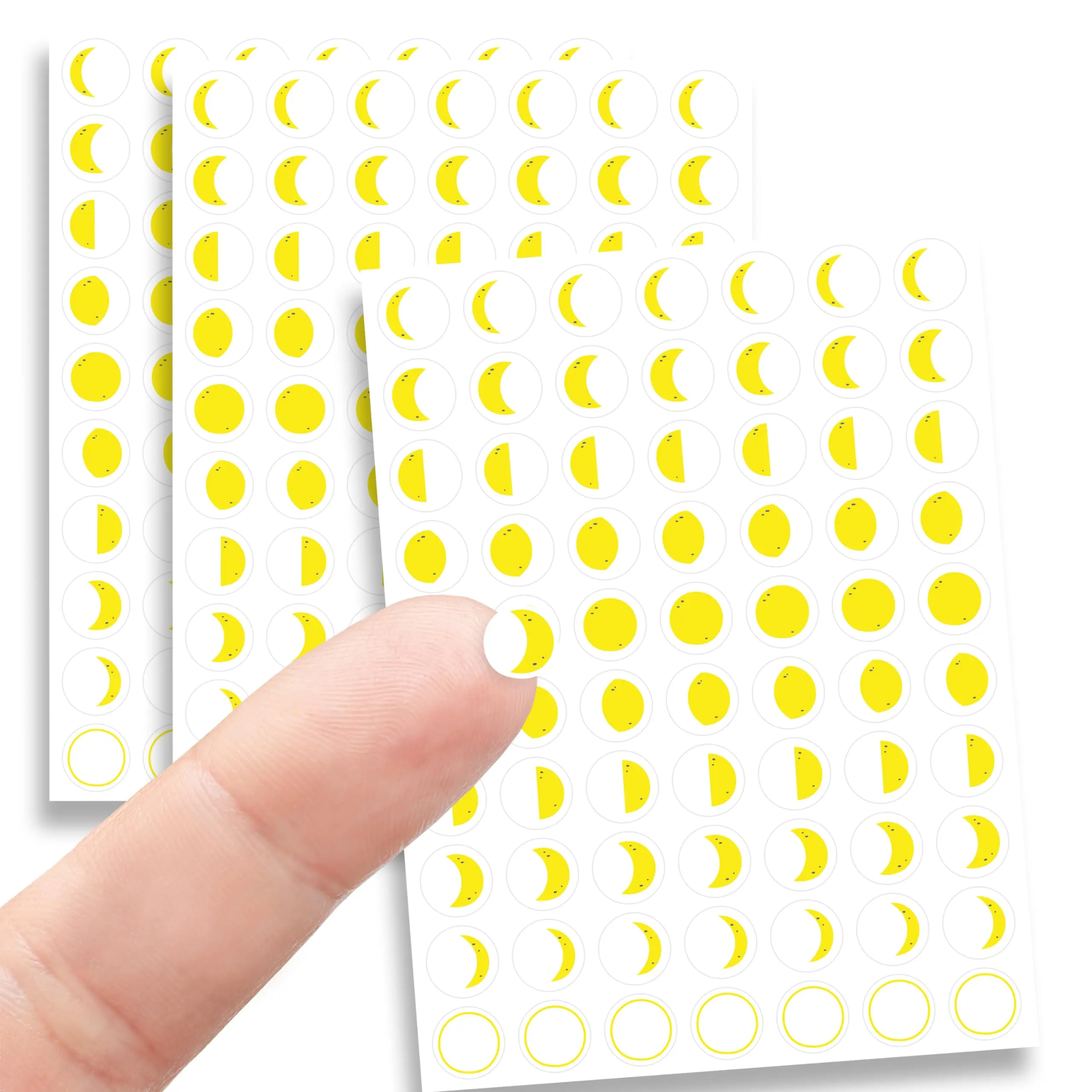 Lunar Tracking Stickers Moon Phase Stickers for Scrapbooking, Planners, Journaling, and More (Three Sheets) 210 Stickers, 1/3" Dot Stickers