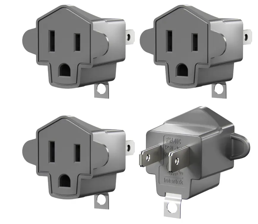 Outlet Adapter, ETL Listed 3-2 Prong Adapter, Fire-Retardant  PBT Material, Heavy Duty Wall Plug Adapter for Old Homes, Travel to Japan