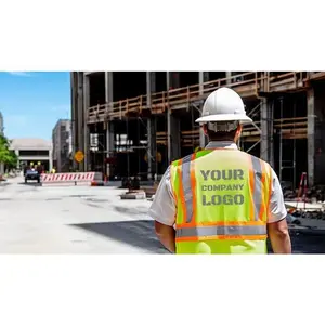 Customize Safety Vest - High Visibility Reflective Unisex Vest with 2 Pockets & Clear PVC ID Holder for Construction & Security Use