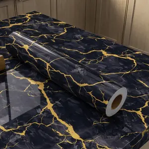 Luxurious Marble Texture Wallpaper, Waterproof Oil-Resistant, Self-Adhesive, Multi-Use for Kitchen, Furniture, Desk Renovation