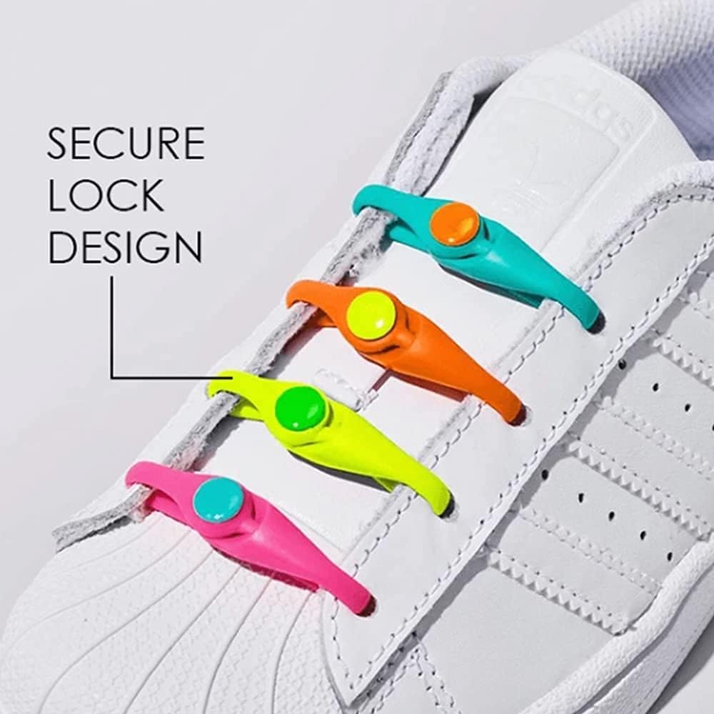 Lazy Tying-Free Elastic Shoelaces Laces Special No Tie Rubber for Kids and Adults Elastic Shoelaces for Sneakers