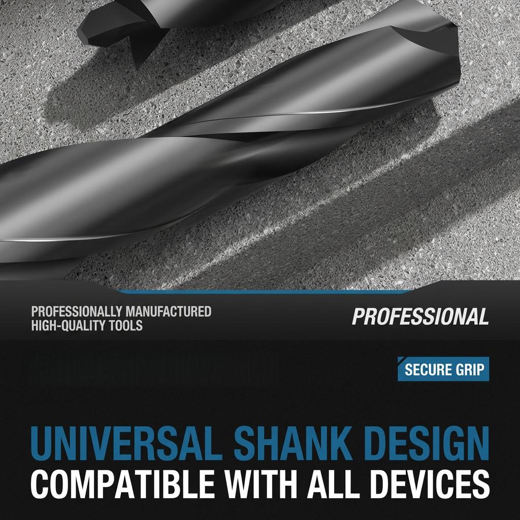 4 PCS Heavy Duty Hammer Drill Bit Set, 160mm Masonry Drill Bits 5/6/8/10mm for Concrete Brick Stone, Impact Resistant Power Tool Accessories for Rotary Hammer Drills with Storage Case