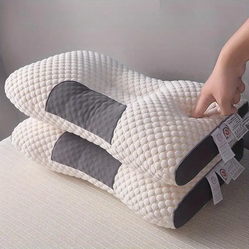 Knitted Massage Pillow Core, High Filling & Elasticity Soft Light & Breathable Neck Shoulder Support Pillow, Supportive Memory Foam, Bedding Supplies
