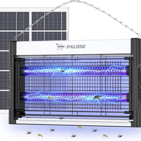 Solar Bug Zapper Outdoor, USB & Solar Rechargeable Mosquito Zapper, 4000V Electric Fly Zapper with 8W Solar Panel & 3M Cord, Waterproof UV Insect Killer for Patio, Backyard, Balcony, Indoor#Summervibes